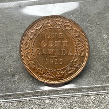 Load image into Gallery viewer, 1915 Large Cent Canada 1 Cent Coin Penny - ICCS Gem 65 Red
