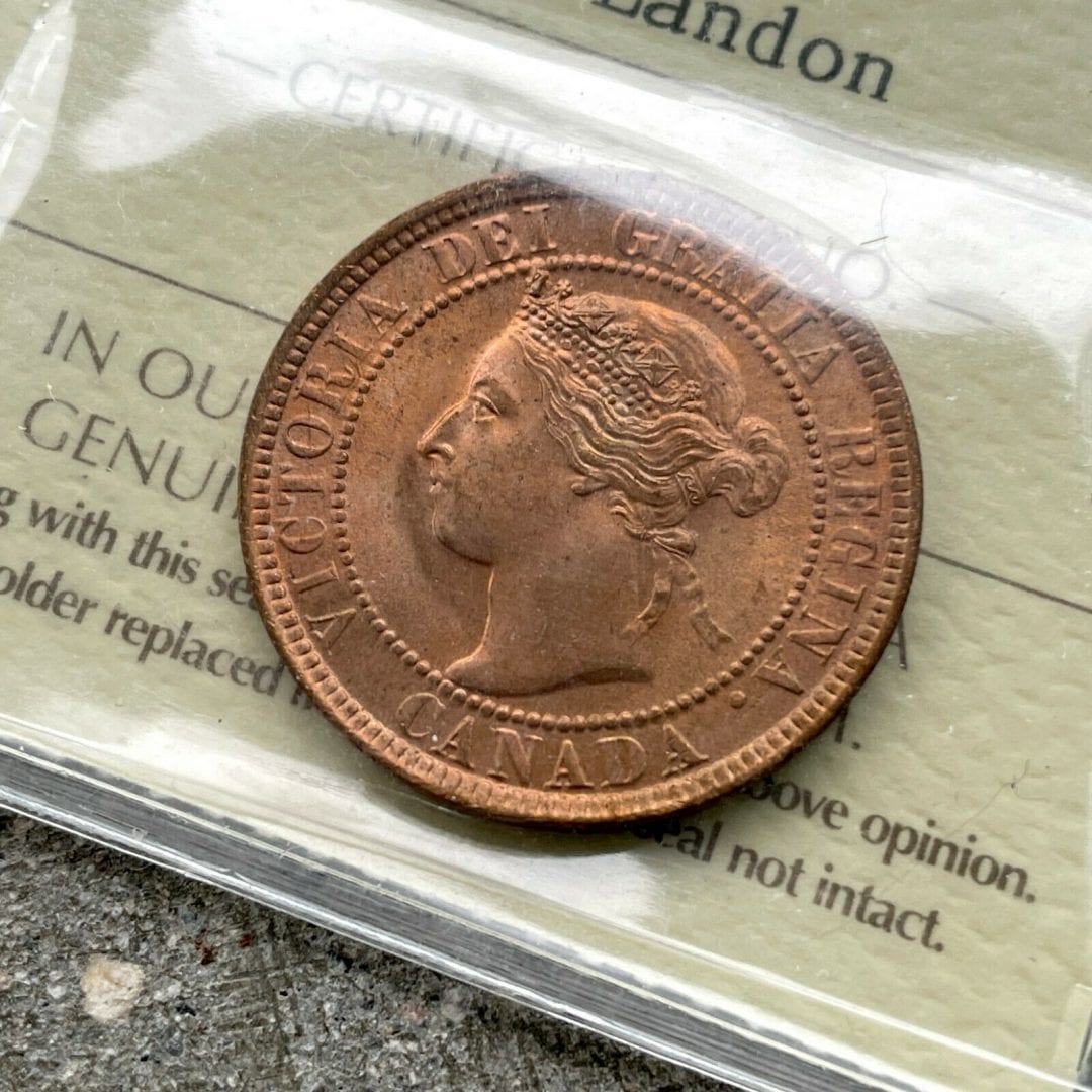 1901 Large Cent Canada 1 Cent Coin Penny- ICCS Gem 66 Red