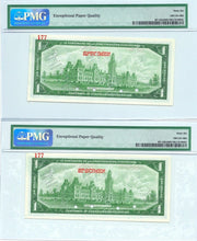 Load image into Gallery viewer, 1867 1967 $1 Bank of Canada Note Specimen Set BC-45aS - PMG UNC 66 EPQ
