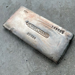 Engelhard 20 oz .999 Silver Poured Bar - Nice toning