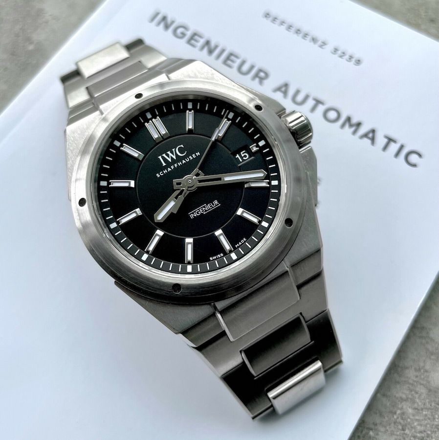 IWC Ingenieur Black Dial IW 323902 - Box and Papers - Gerald Genta Design