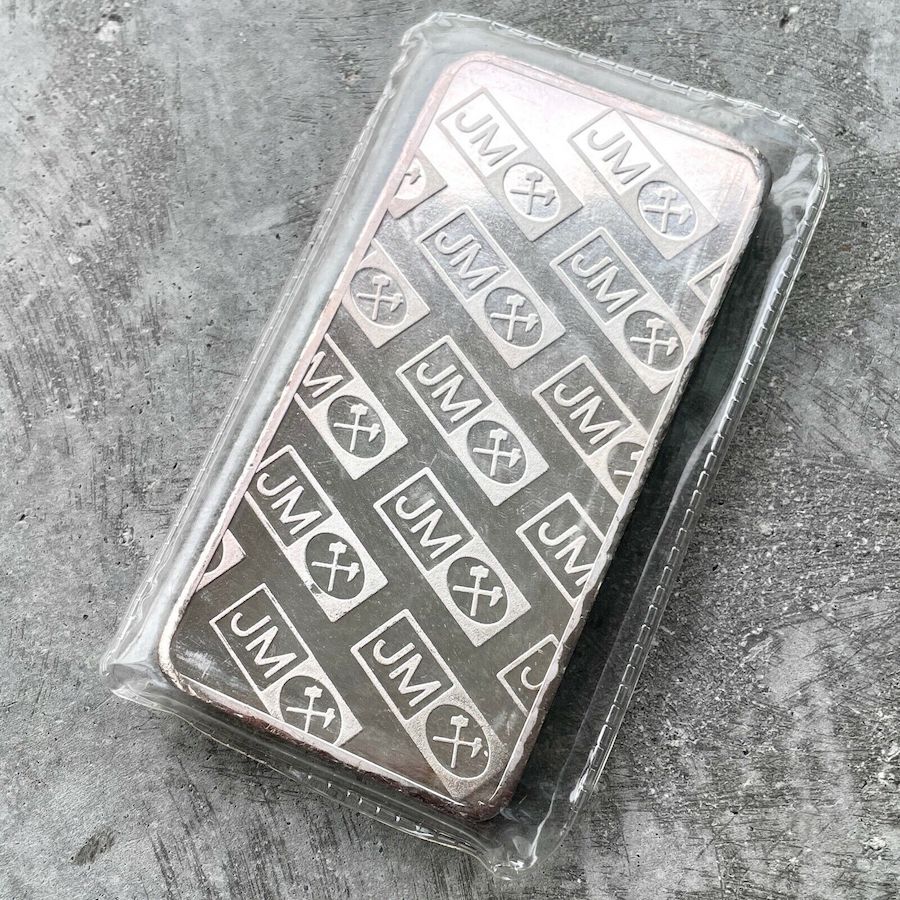 Vintage 10 oz .999 Silver Johnson Matthey bar - Sealed - R Prefix Serial Number