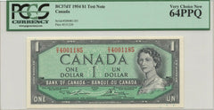 1954 $1 Bank of Canada - PCGS UNC 64PPQ - Test Note Polymer