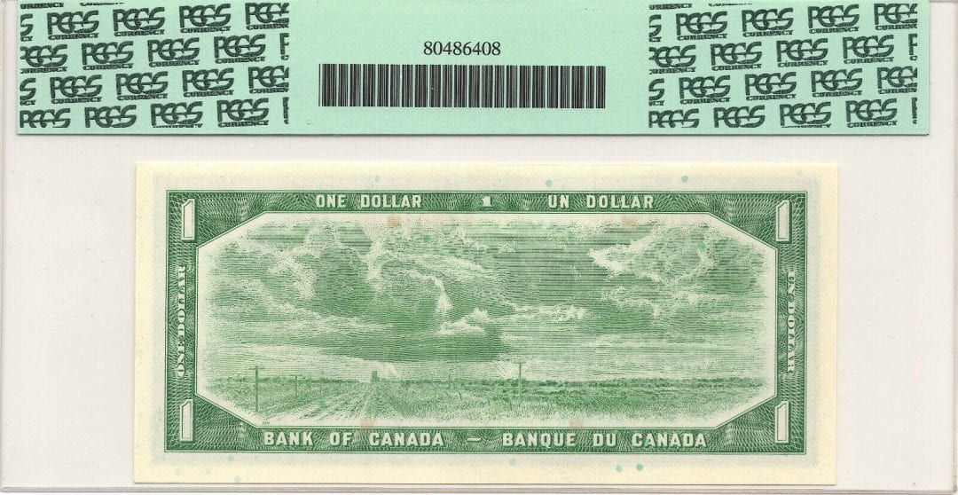 1954 $1 Bank of Canada - PCGS UNC 64PPQ - Test Note Polymer