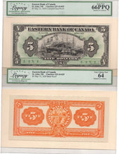 Load image into Gallery viewer, 1929 $5 Eastern Bank of Canada Face + Back Proof - Legacy 66 / 64 PPQ
