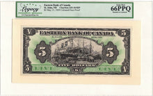 Load image into Gallery viewer, 1929 $5 Eastern Bank of Canada Face + Back Proof - Legacy 66 / 64 PPQ
