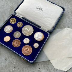 1958 South Africa with Gold Coin - Complete Proof Set! Mintage 515 Sets! Toning