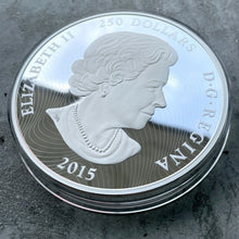 Load image into Gallery viewer, 2015 Canada Kilo .9999 Fine Silver Coin $250 - Eyes of Cougar - Stunning Enamel
