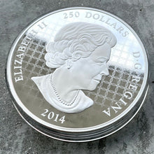 Load image into Gallery viewer, 2014 Canada Kilo .9999 Fine Silver Coin $250 Maple Leaf Forever Stunning Enamel
