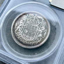 Load image into Gallery viewer, 1956 Canada 50 Cent Silver Coin One Dollar Proof Like PCGS Gem PL 67 Old Holder
