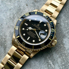 1991 Rolex Submariner Yellow Gold 16618 Black Dial - Crisp and Serviced!