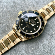 Load image into Gallery viewer, 1991 Rolex Submariner Yellow Gold 16618 Black Dial - Crisp and Serviced!
