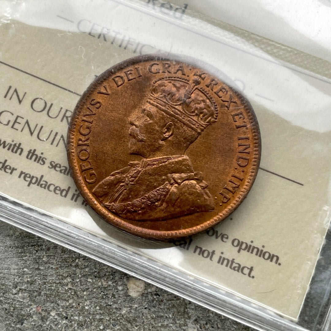 1915 Large Cent Canada 1 Cent Coin Penny - ICCS Gem 65 Red