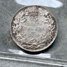 Load image into Gallery viewer, 1919 Canada 25 Cent Silver Coin Quarter ICCS MS Gem 66 - Simply Stunning
