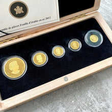 Load image into Gallery viewer, 2012 Canada 5 Nines Pure .99999 Gold Coin Fractional Set 1.44oz

