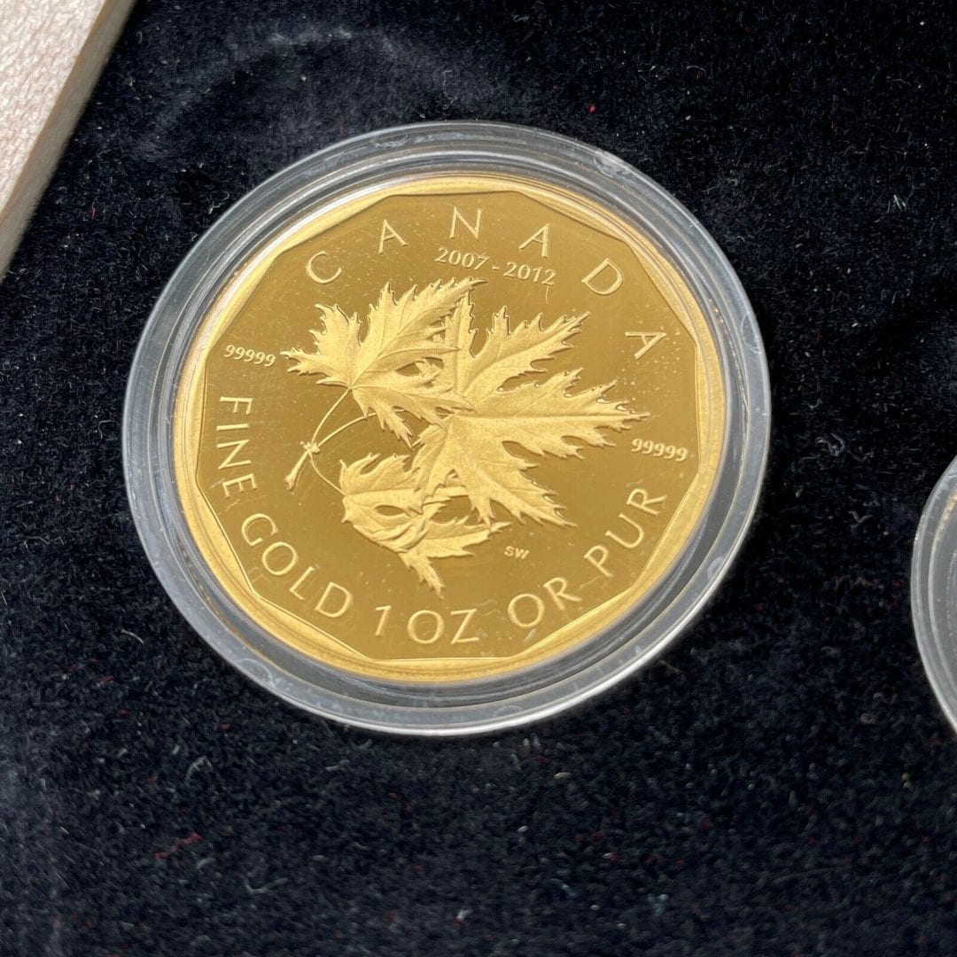 2012 Canada 5 Nines Pure .99999 Gold Coin Fractional Set 1.44oz