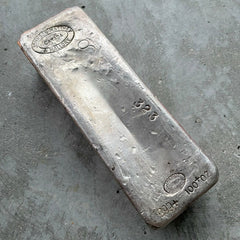 Vintage Johnson Matthey Mallory 100 oz .999 Silver Poured Bar - Struck with '8'