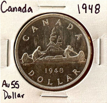 Load image into Gallery viewer, 1948 Canada 1 Dollar Silver Coin One Dollar - AU-55
