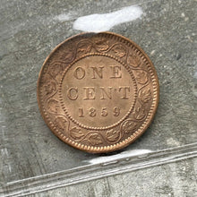 Load image into Gallery viewer, 1859 Large Cent Canada 1 Cent Coin Penny- ICCS Gem 65 Red
