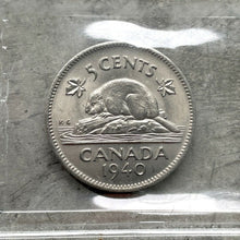 Load image into Gallery viewer, 1940 Canada 5 Cent Nickel Coin - ICCS GEM MS 65
