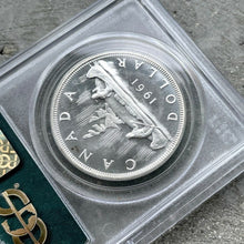 Load image into Gallery viewer, 1961 Canada 1 Dollar Silver Coin One Proof Like PCGS Gem PL 67 Cameo Old Holder
