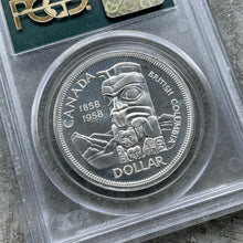 Load image into Gallery viewer, 1958 Canada 1 Dollar Silver Coin One Proof Like PCGS Gem PL 67 Cameo Old Holder
