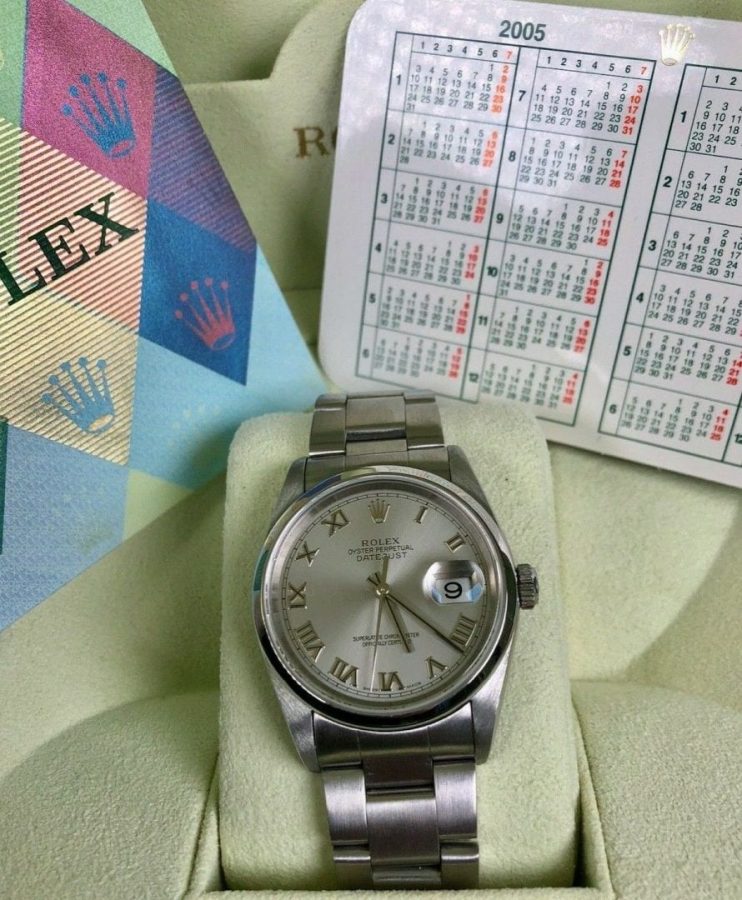 Rolex Datejust 36mm Grey Roman Numeral Dial 16200 - Box Papers + Serviced 2016