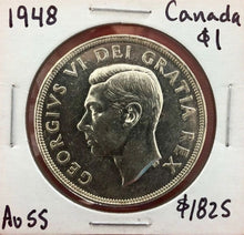 Load image into Gallery viewer, 1948 Canada 1 Dollar Silver Coin One Dollar - AU-55 - Popular Key Date!
