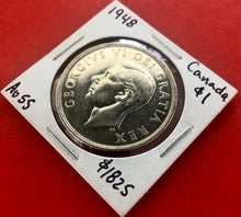 Load image into Gallery viewer, 1948 Canada 1 Dollar Silver Coin One Dollar - AU-55 - Popular Key Date!
