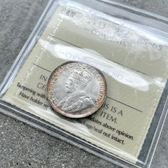 1933 Canada 25 Cent Silver Coin Quarter ICCS MS Gem 65 - Light rim toning