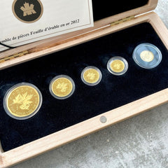2012 Canada 5 Nines Pure .99999 Gold Coin Fractional Set 1.44oz