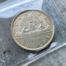 Load image into Gallery viewer, 1936 Canada 1 Dollar Silver Coin One Dollar - ICCS Gem 66 - Victoria North

