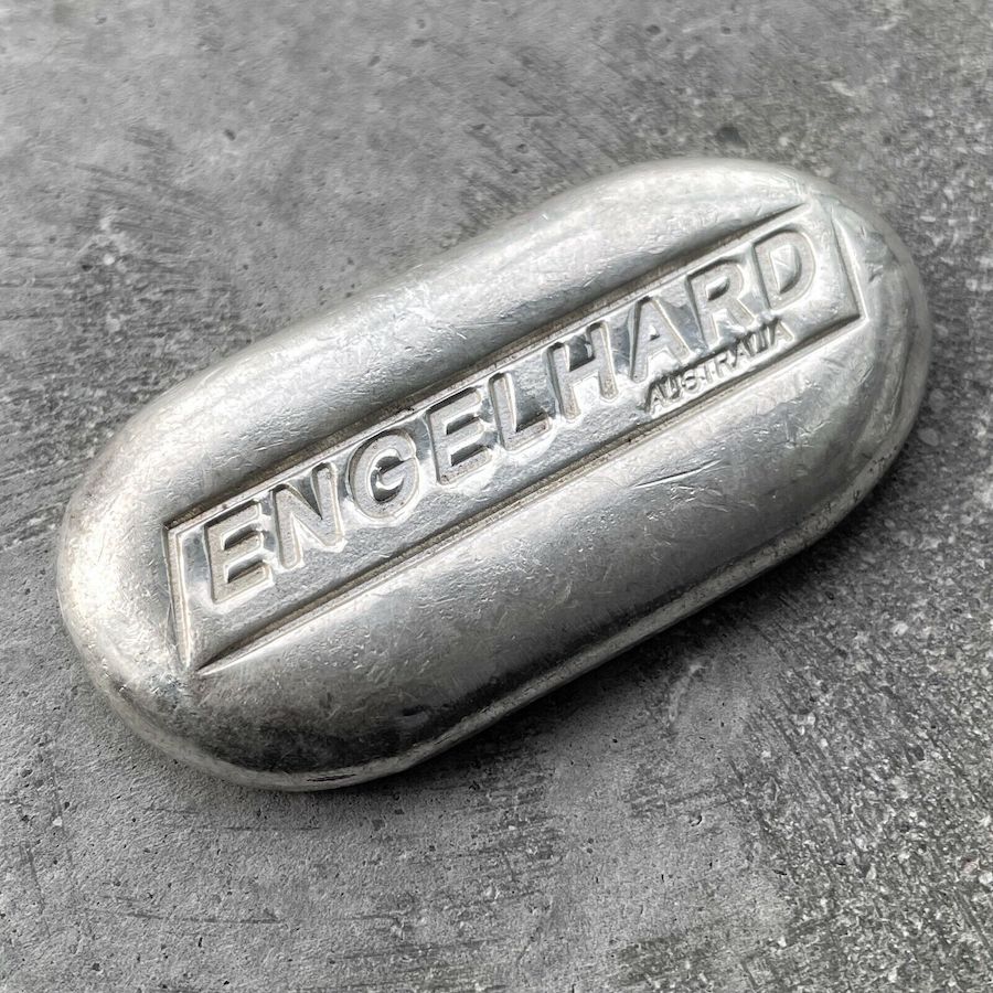 Australia Engelhard 2 oz .999 Silver Poured 2oz Bar