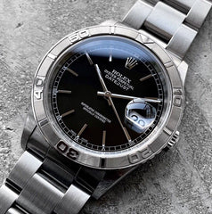2001 Rolex Turn O Graph Glossy Black Dial 16264 - Box and Papers - Unpolished