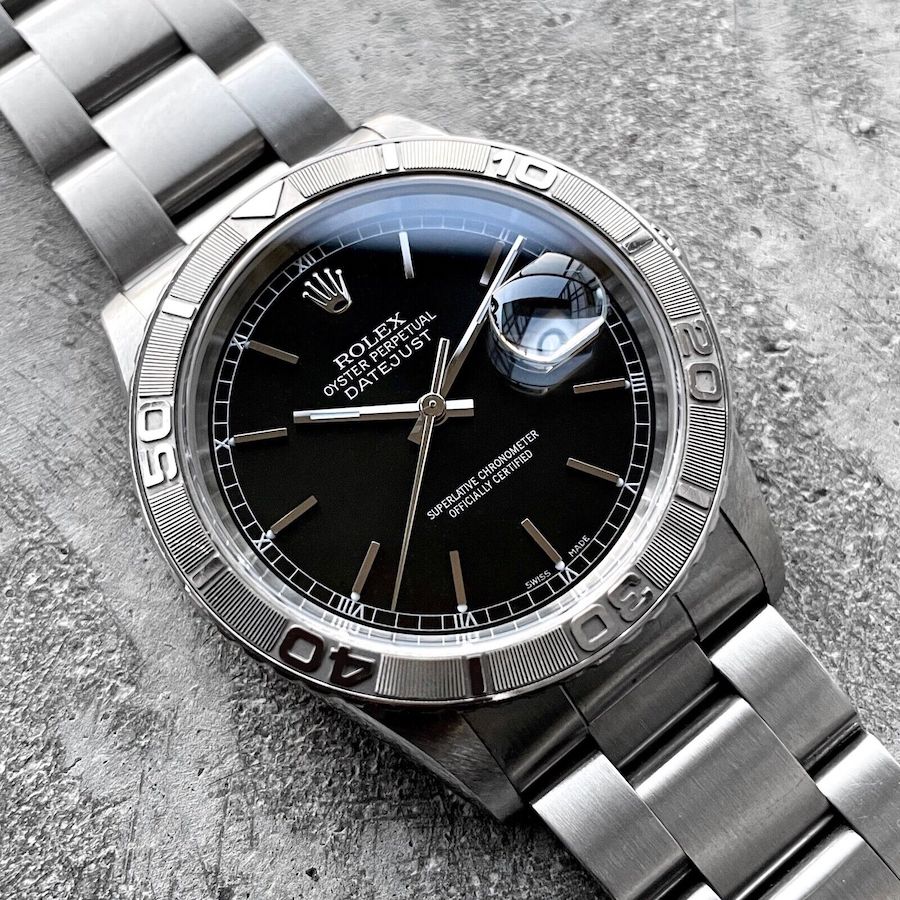 2001 Rolex Turn O Graph Glossy Black Dial 16264 - Box and Papers - Unpolished