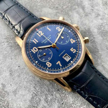 Load image into Gallery viewer, Tiffany &amp; Co CT60 Chronograph Blue Dial Reference 36342064 Rose Gold - Box Paper
