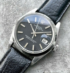 1972 Rolex 34mm Date 1500 Stainless Steel - Stunning Matte black dial