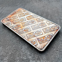 Load image into Gallery viewer, Johnson Matthey 10 oz .999 Silver bar - A Serial Prefix - Monster Rainbow Toning
