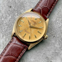 Load image into Gallery viewer, 1956 Rolex Date Mens 6567 Yellow Gold Watch Tropical dial with Serpico Y Laino
