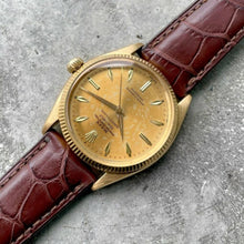 Load image into Gallery viewer, 1956 Rolex Date Mens 6567 Yellow Gold Watch Tropical dial with Serpico Y Laino
