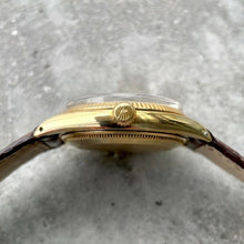 Load image into Gallery viewer, 1956 Rolex Date Mens 6567 Yellow Gold Watch Tropical dial with Serpico Y Laino
