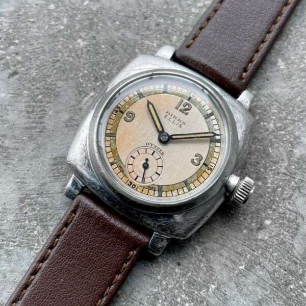 1938 Rolex Birks Ellis 2081 Cushion Case Manual - Channel Swimmer Waterproof!