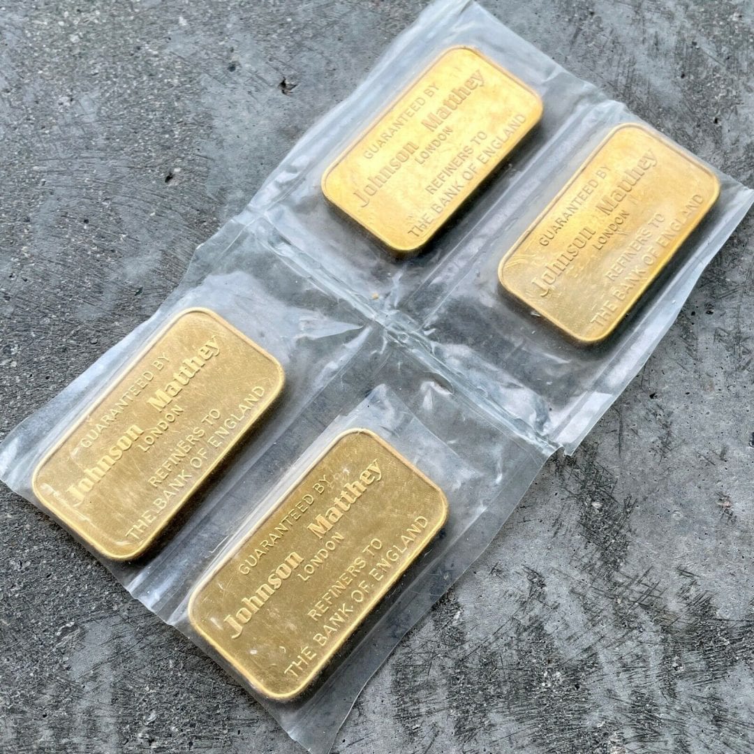 4 x Johnson Matthey London 50 Gram Gold Bar .9999 - Bank of England