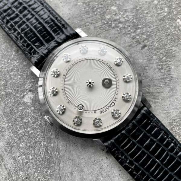Vintage Lecoultre Mystery Dial 14k White gold Diamond Ref 182 Stunning condition
