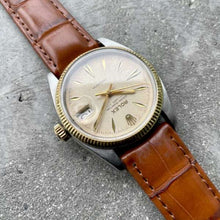 Load image into Gallery viewer, 1959 Rolex Date 5701 Mens 1530 14K Gold bezel + stainless steel Tropical Dial

