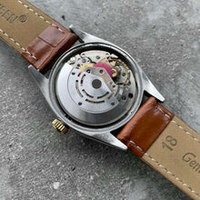 Load image into Gallery viewer, 1959 Rolex Date 5701 Mens 1530 14K Gold bezel + stainless steel Tropical Dial
