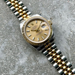 2004 Rolex 26mm Ladies Datejust 179173 Two Tone - Gold Dial Jubilee Bracelet