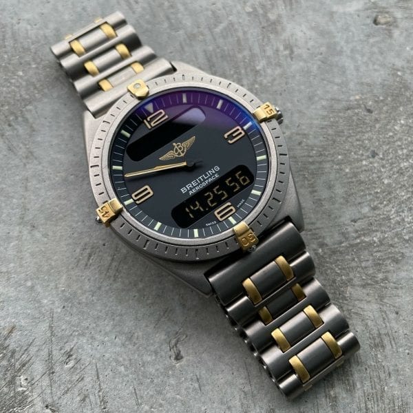40mm Breitling Aerospace F56061 Digital + Analog - New Old Stock Titanium! NOS