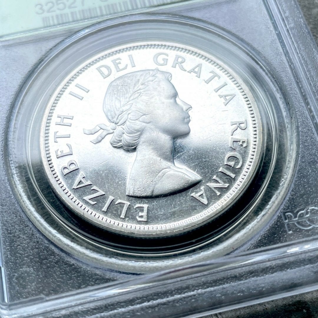 1958 Canada 1 Dollar Silver Coin One Proof Like PCGS Gem PL 67 Cameo Old Holder