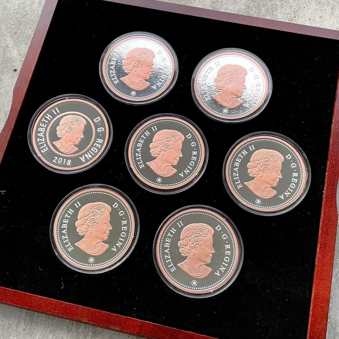 2018 Canada .9999 Silver 5oz x 7 Coin Big Coin Set